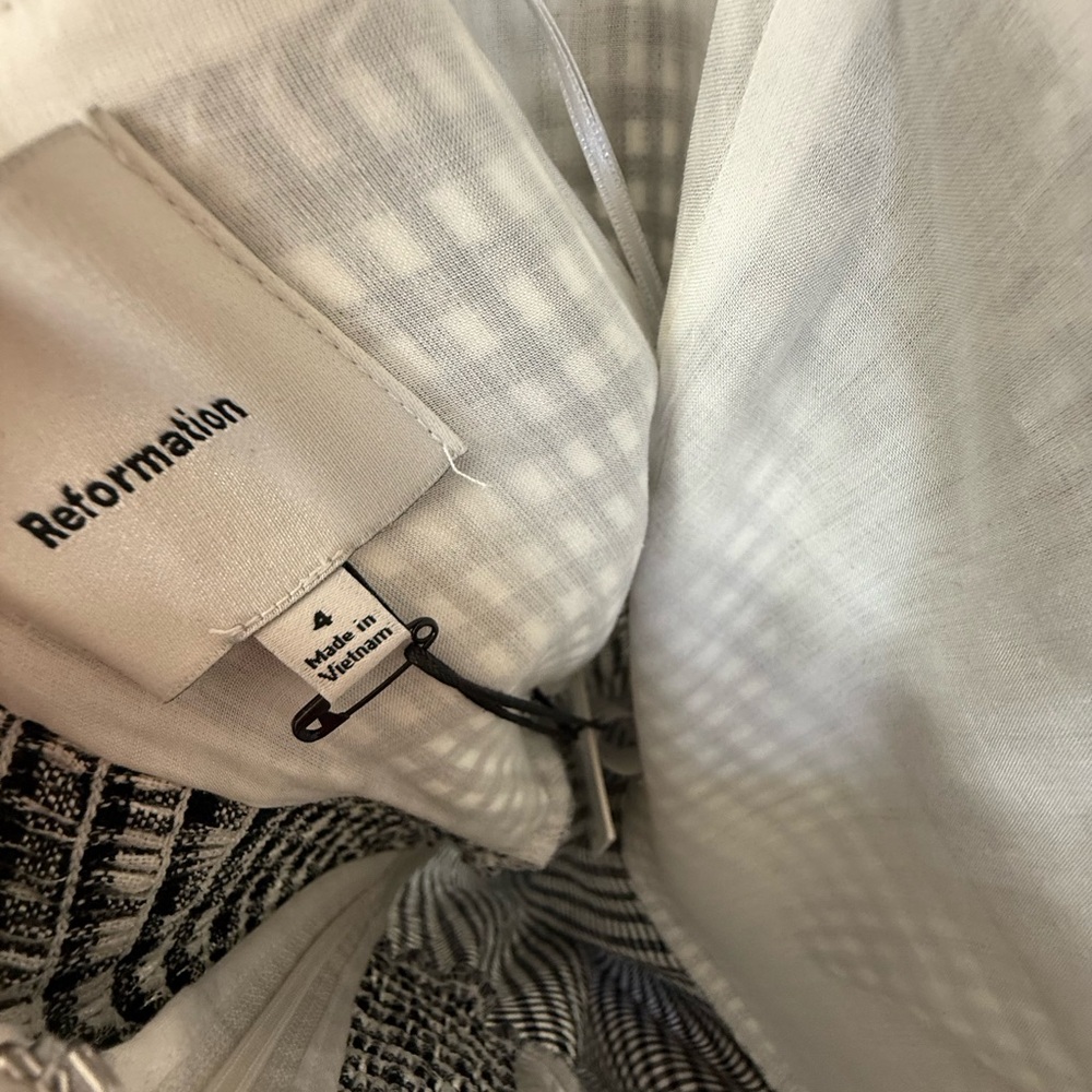 NWT Reformation Monette Linen Dress in Remy Check (gingham) - Picture 7 of 9